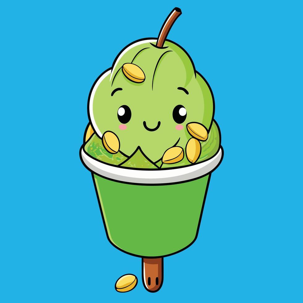 Fun and colorful ice cream cone illustration vector