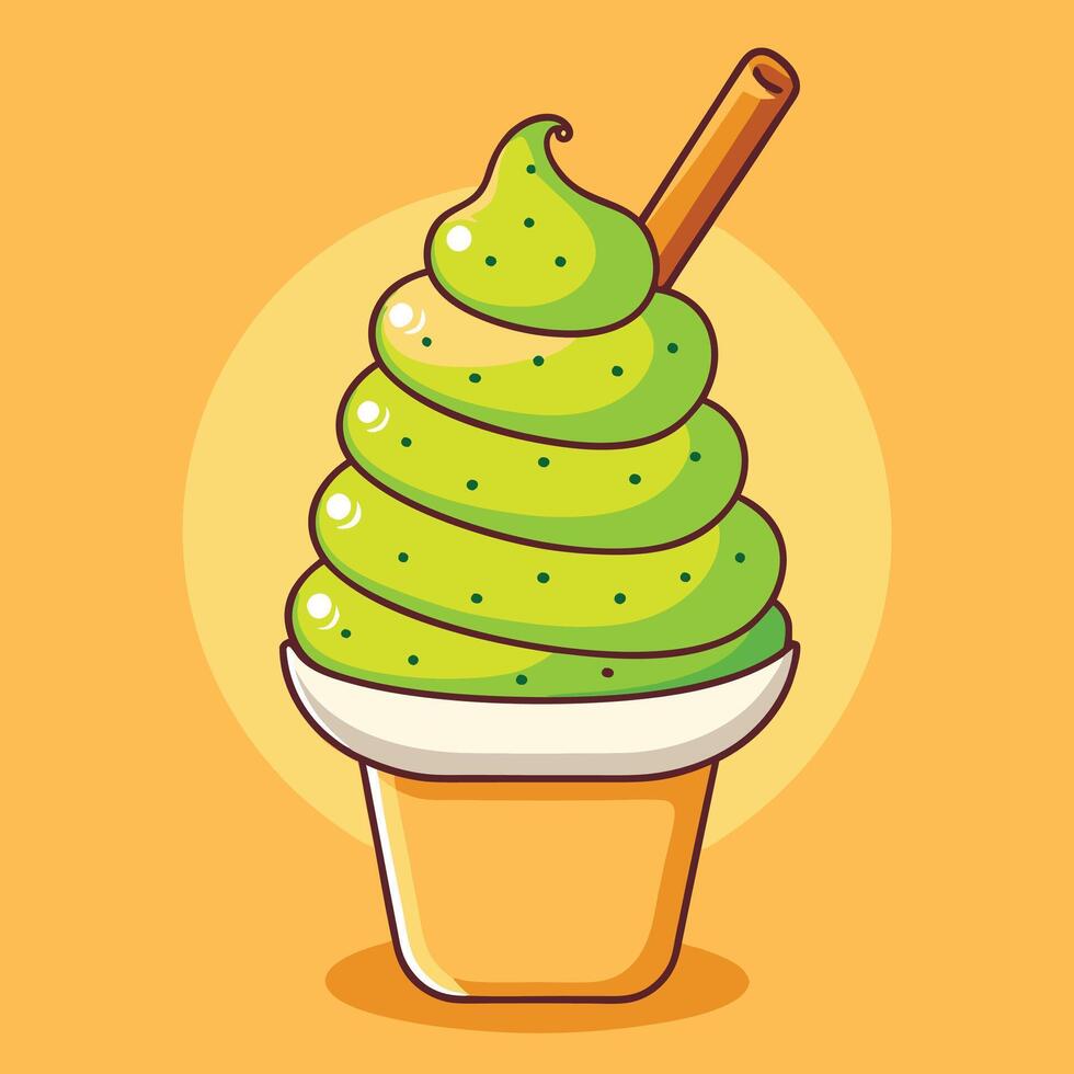 Hand-drawn ice cream cartoon vector