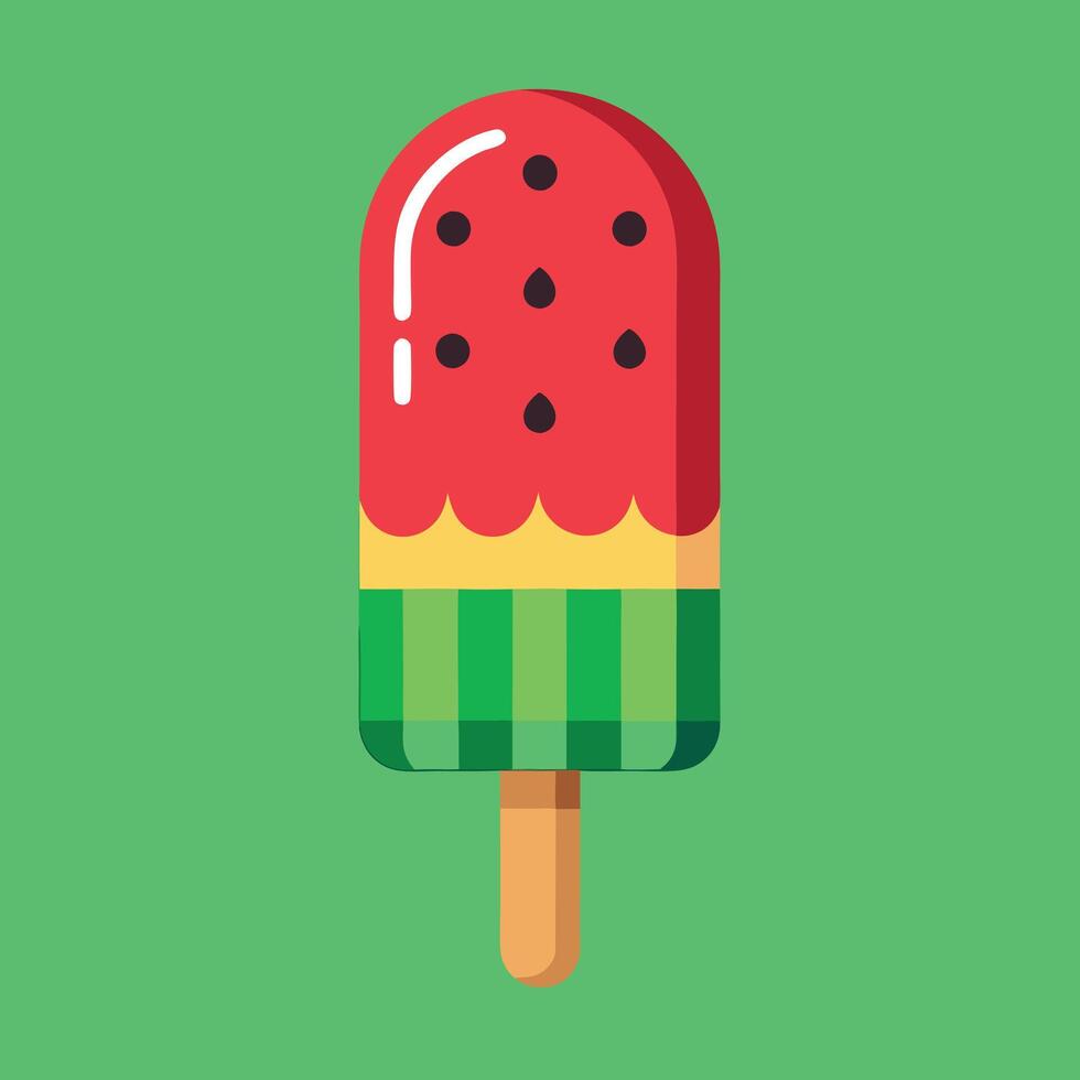Watermelon ice cream refreshing fruit dessert idea vector