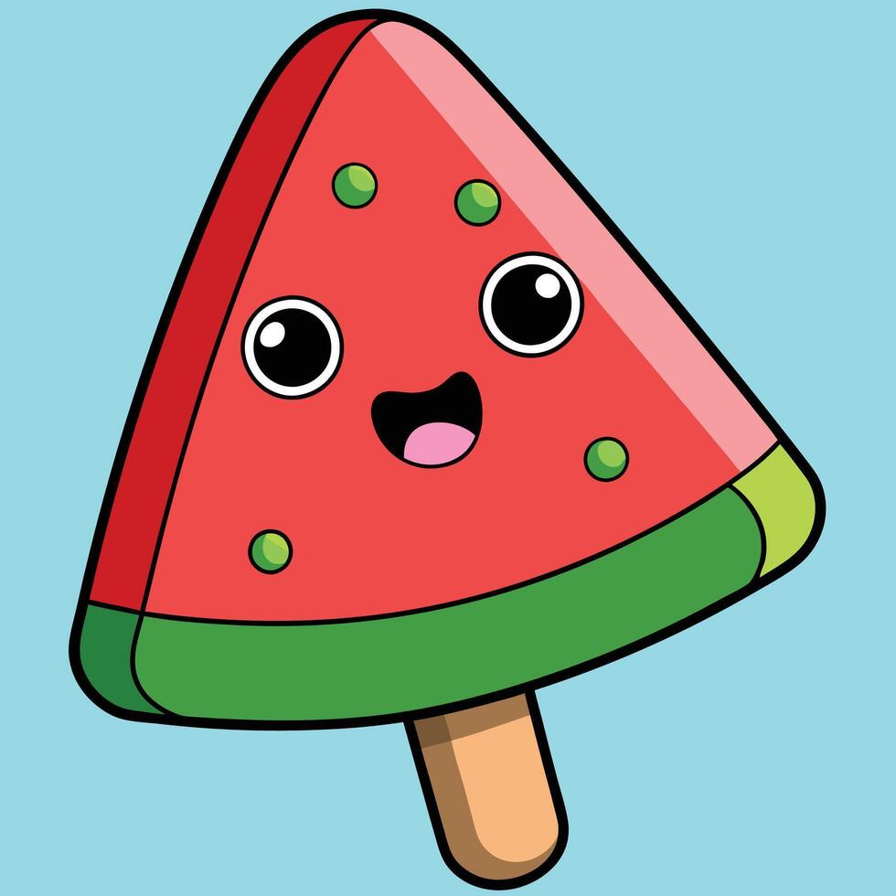 Watermelon ice cream dessert with a creative touch vector