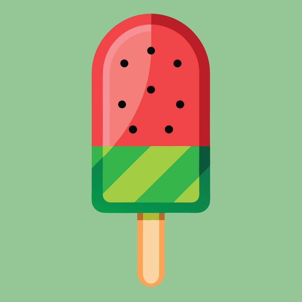 Watermelon ice cream frozen treat cute design vector