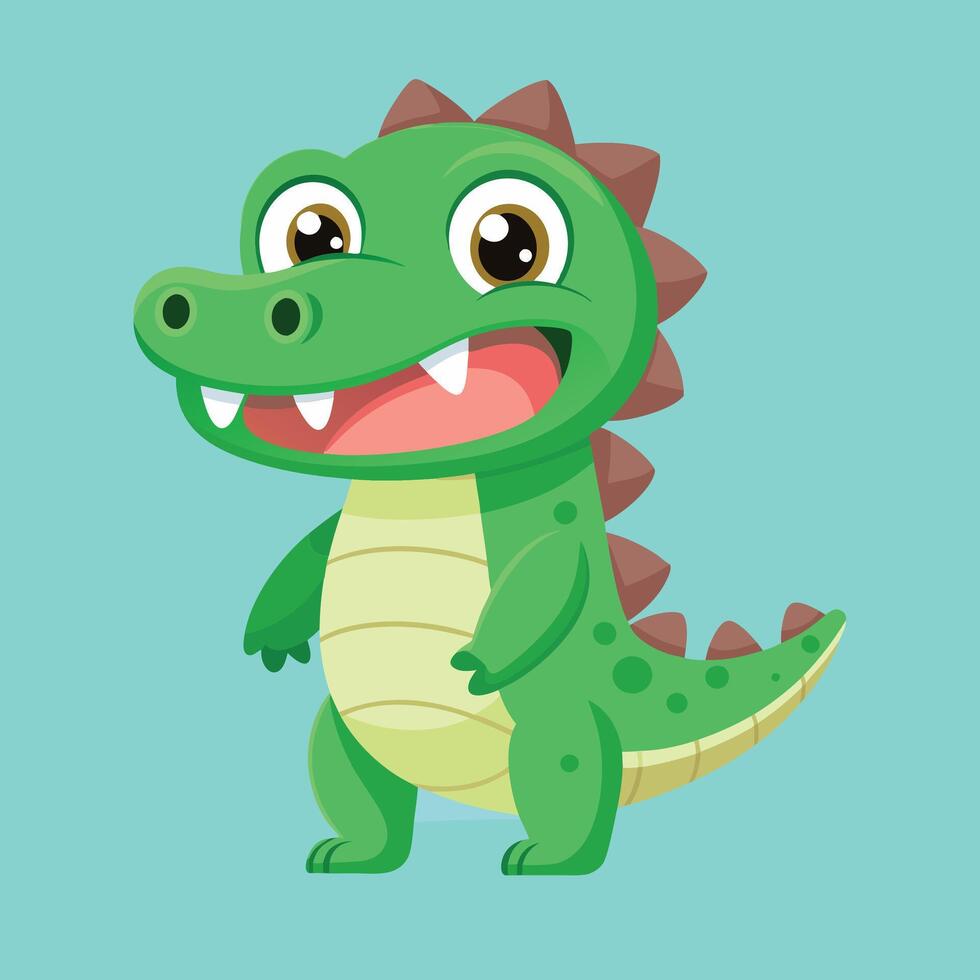 Playful Crocodile Mascot for Kids' Design vector