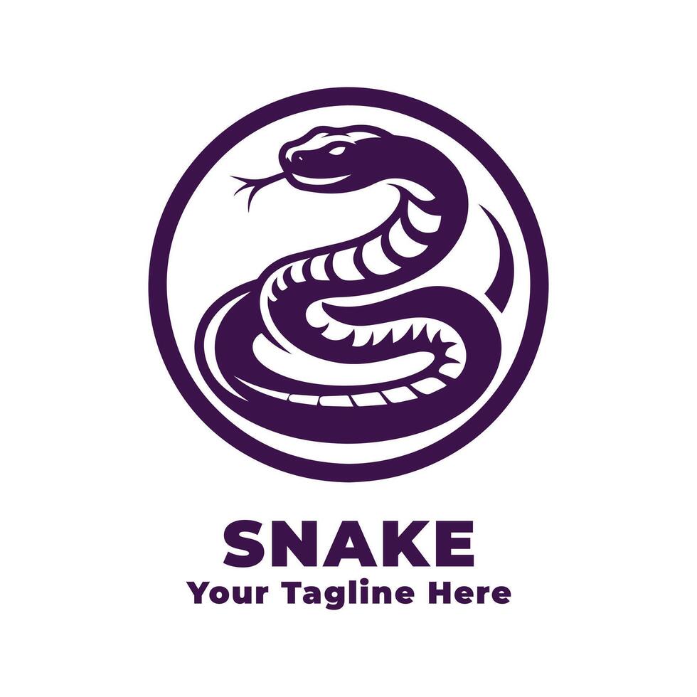 Logo Simple Snake Design With Flat Background vector
