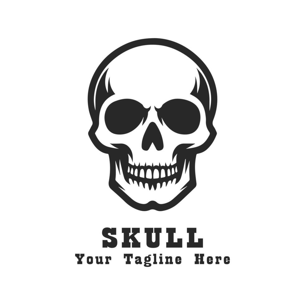 Logo Simple Skull Design Silhouette vector