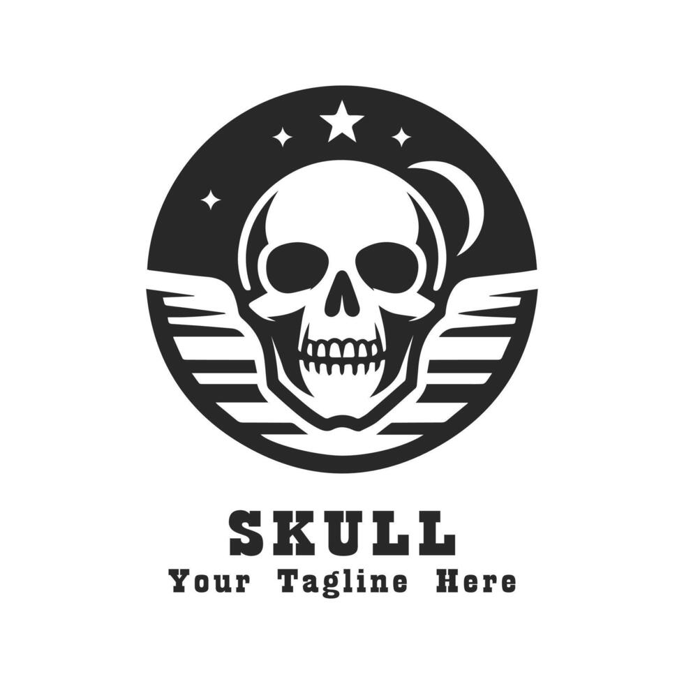 Skull Simple Logo Design Illustration vector