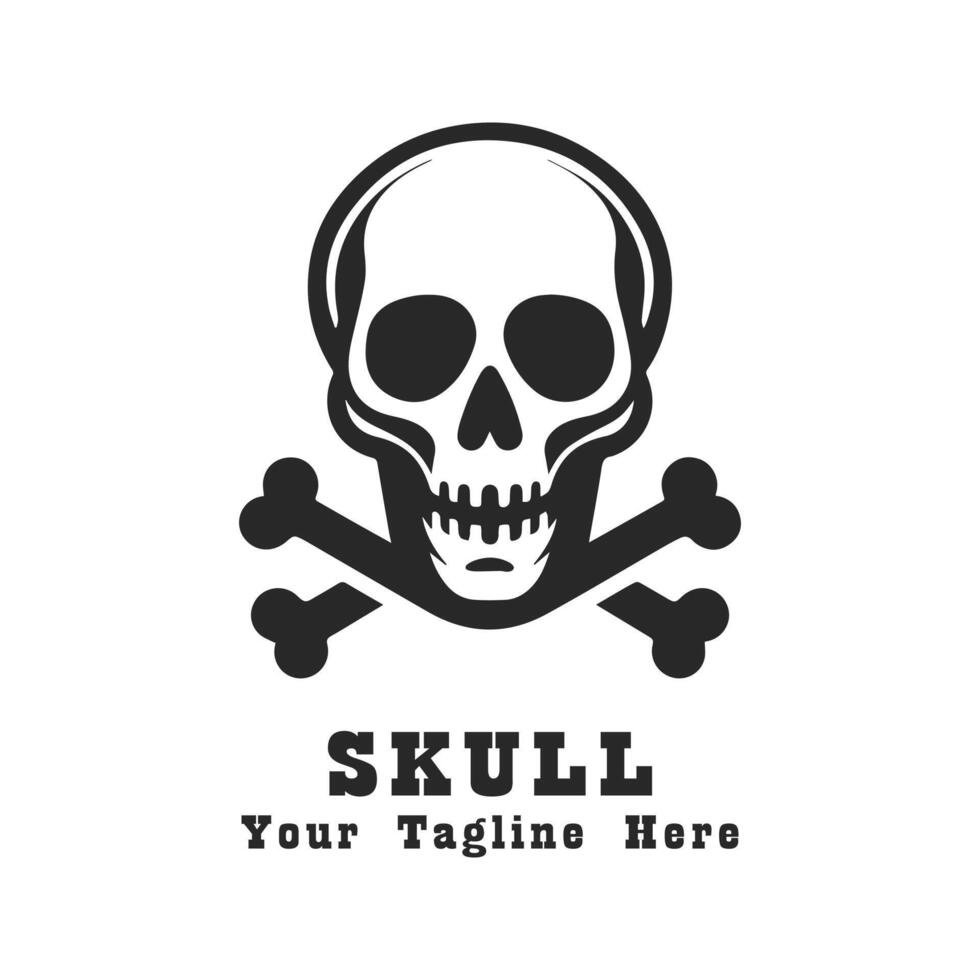 Illustration Simple Skull Logo vector