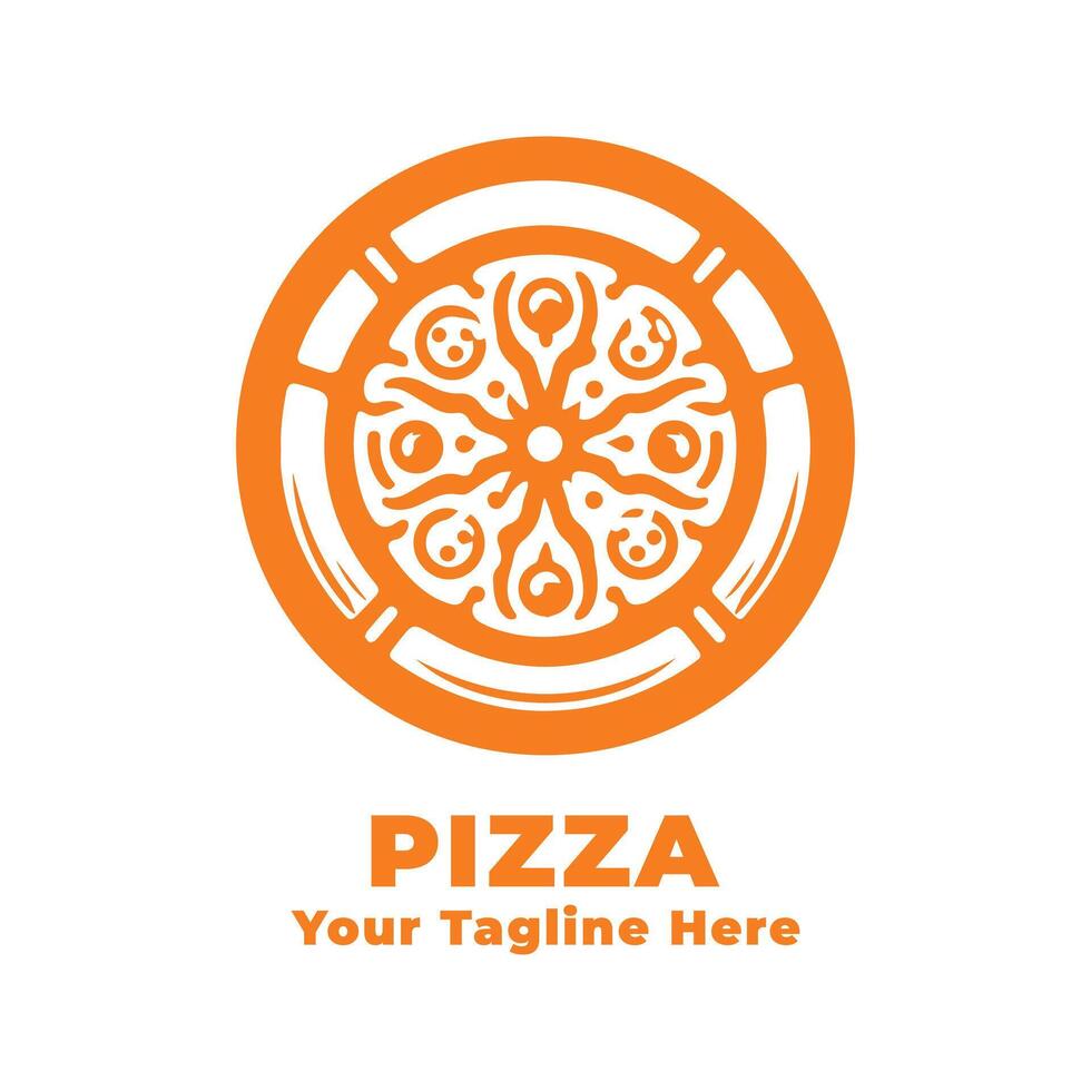 Pizza Logo Simple Silhouette Illustration vector