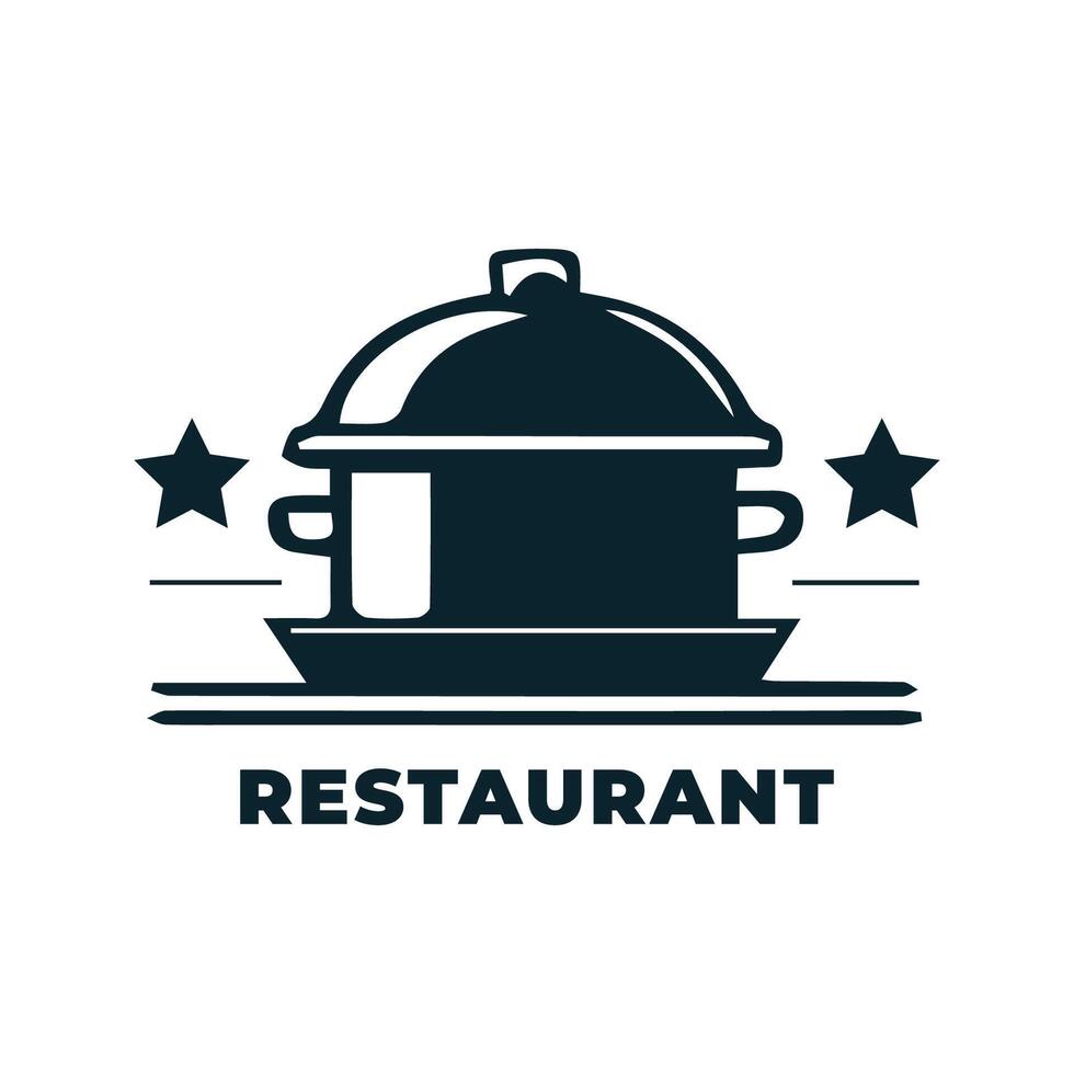 Restaurant Logo Simple Design With Blue Concept vector