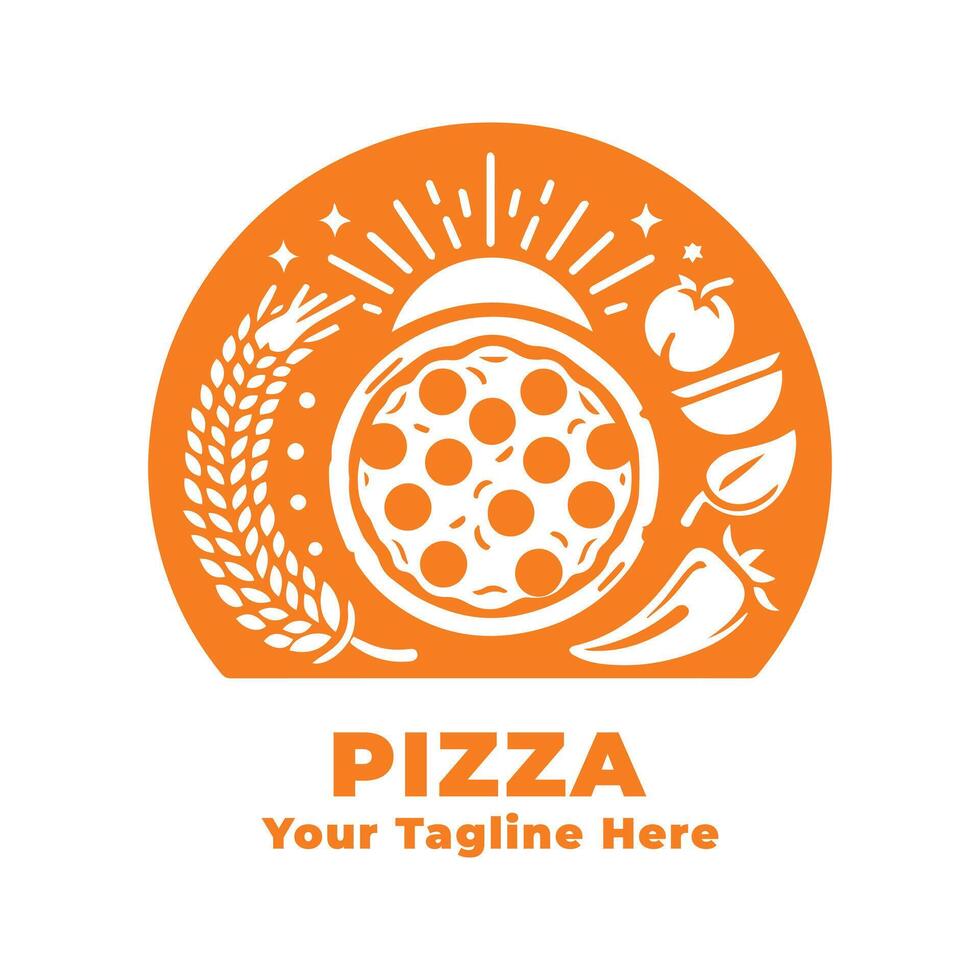 Illustration Pizza Simple Logo vector
