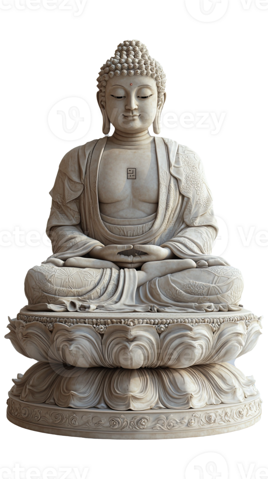 A statue of buddha sitting on a lotus png