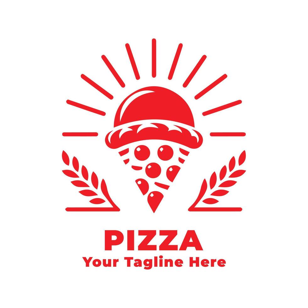 Logo Pizza Simple Design With Red Concept vector