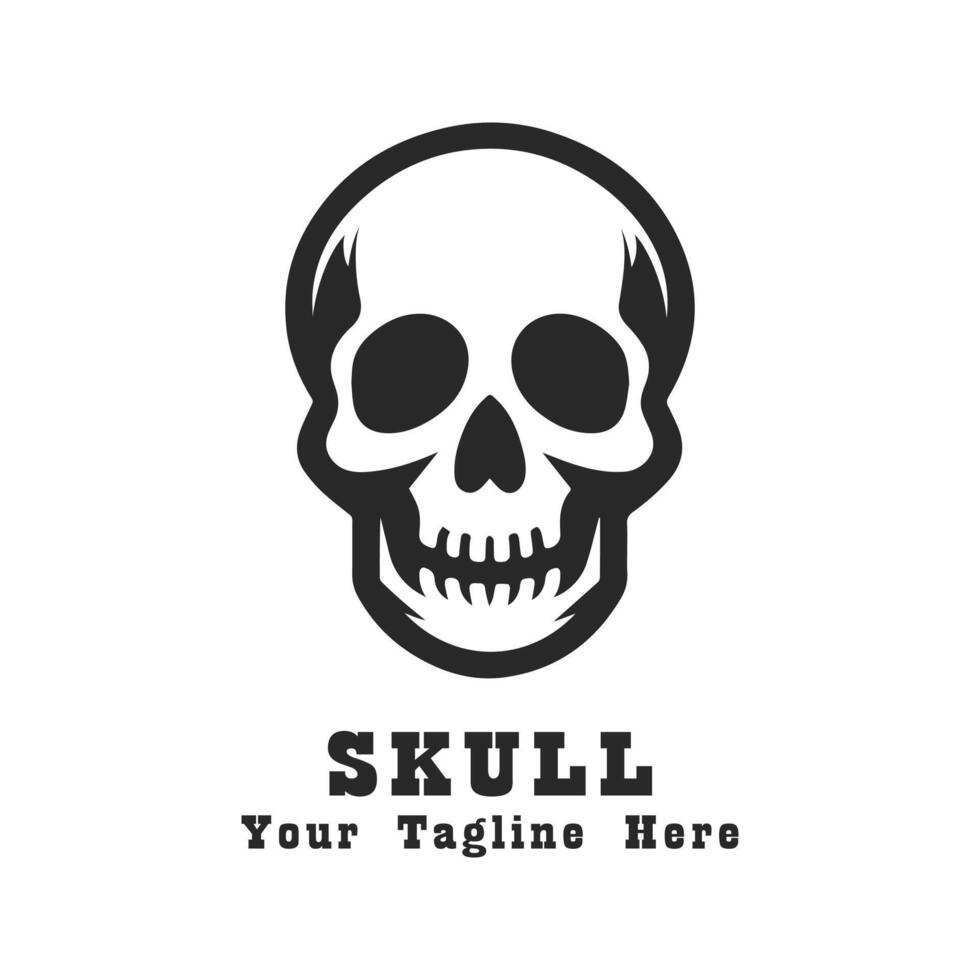 Simple Logo Skull Design With Grey Concept vector