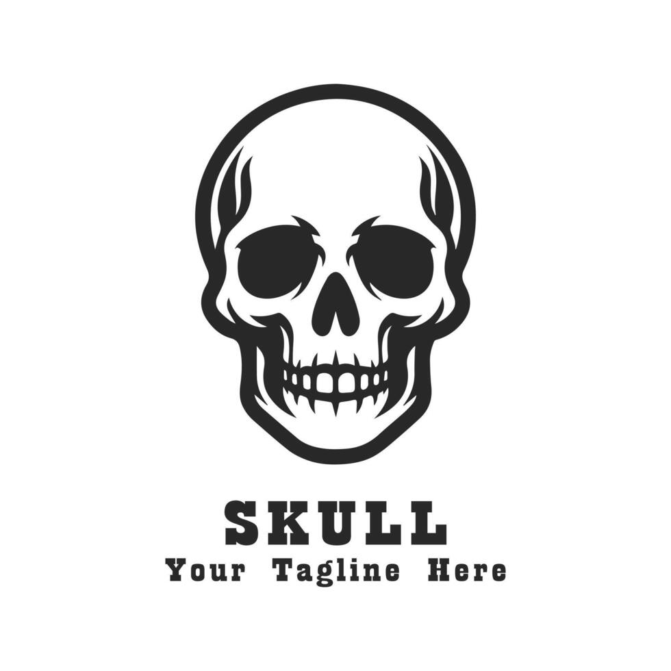 Simple Logo Skull Design Silhouette vector