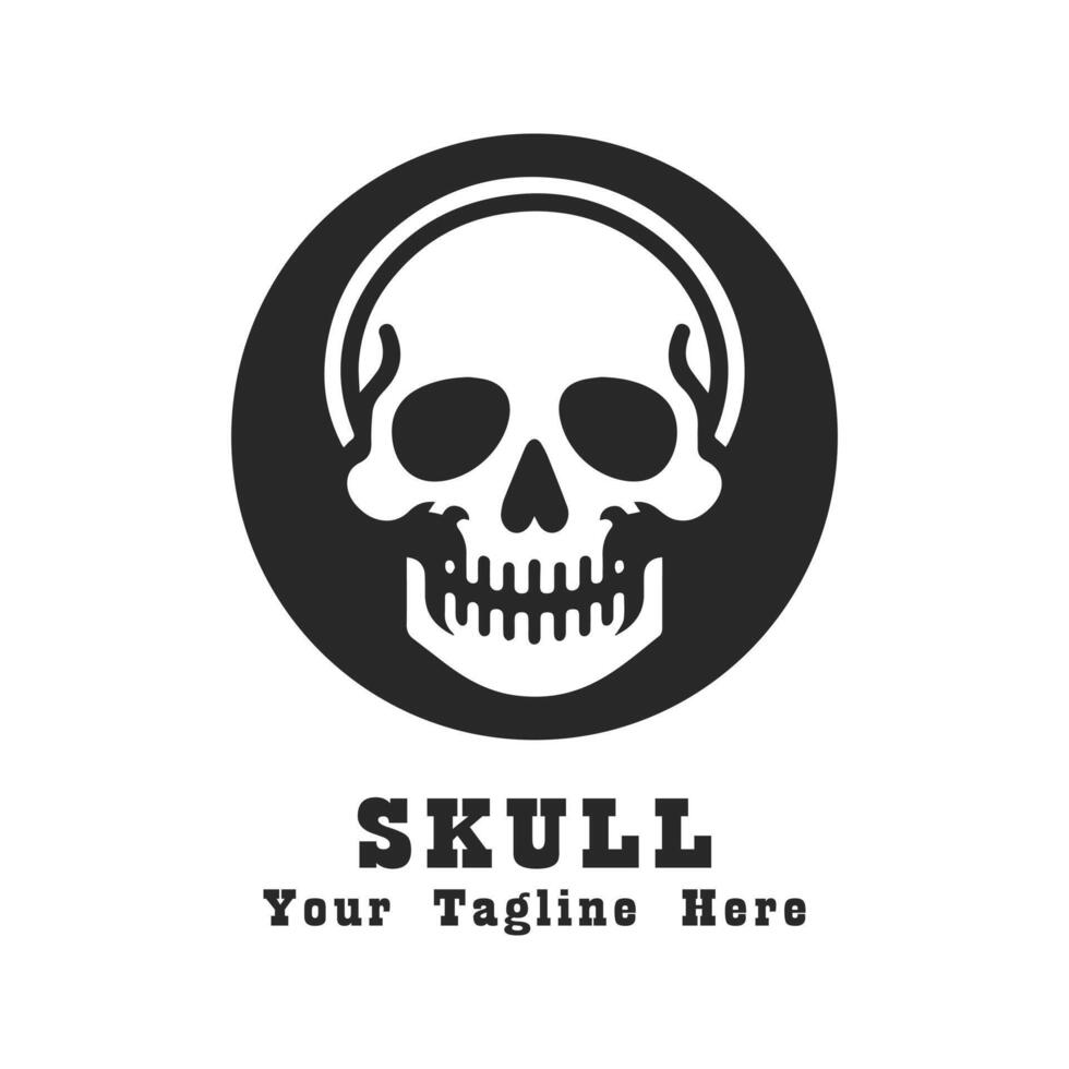 Simple Skull Logo Illustration Design vector