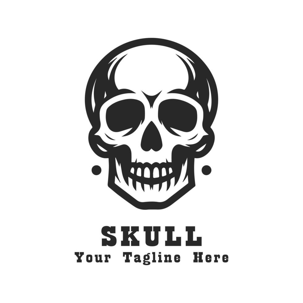 Illustration Simple Skull Logo Design vector