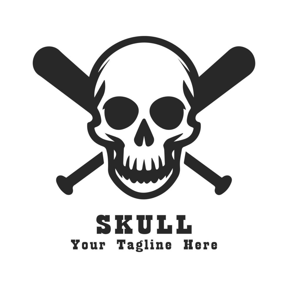 Simple Logo Skull Silhouette Illustration vector