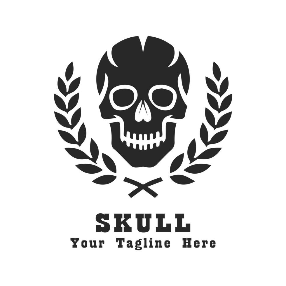 Logo Simple Skull Silhouette Illustration vector