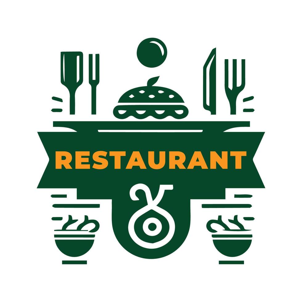 Simple Logo Restaurant Silhouette Illustration vector