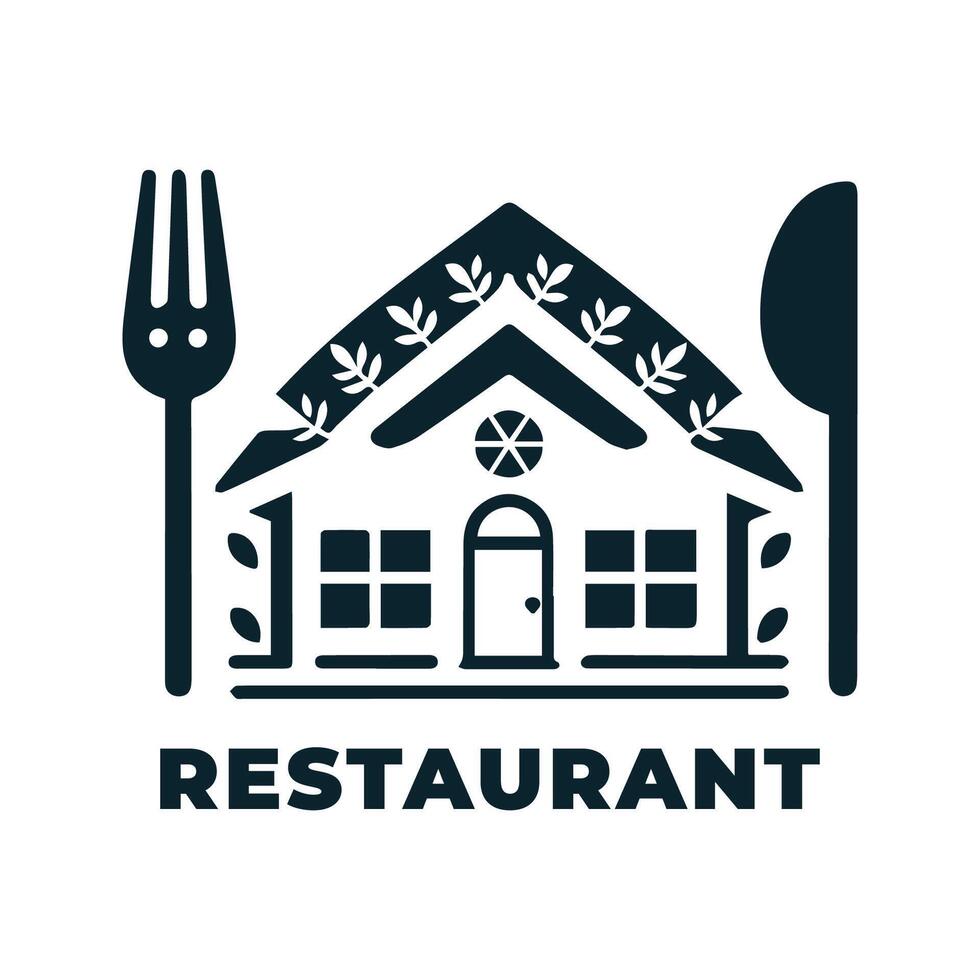 Restaurant Logo Simple Silhouette Illustration vector