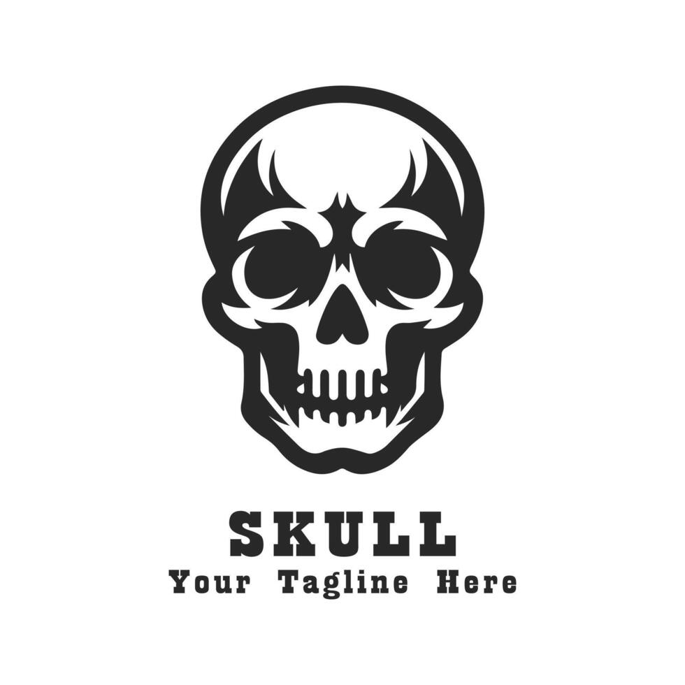 Logo Simple Skull Illustration With Flat Background vector