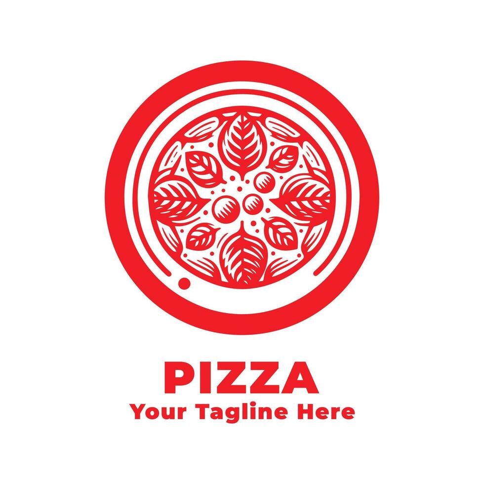 Pizza Simple Logo Silhouette Illustration vector