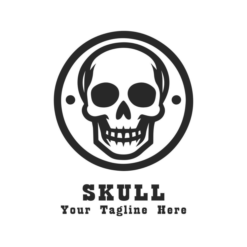 Simple Skull Logo Illustration vector