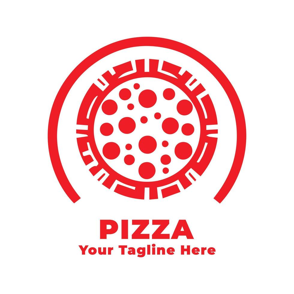 Logo Pizza Simple Design Silhouette vector