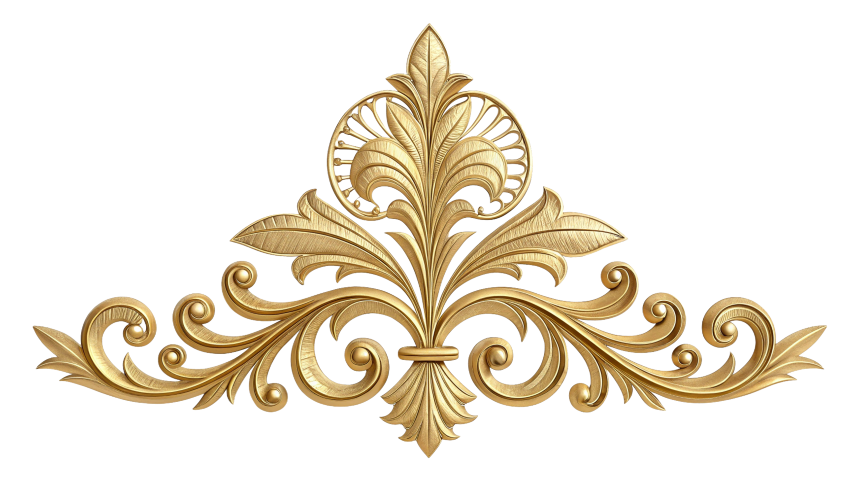 golden ornament on transparent background png