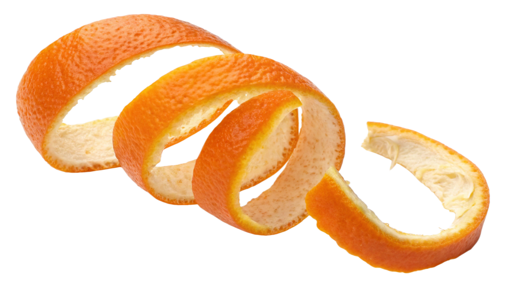 orange peel sliced into slices on transparent background png