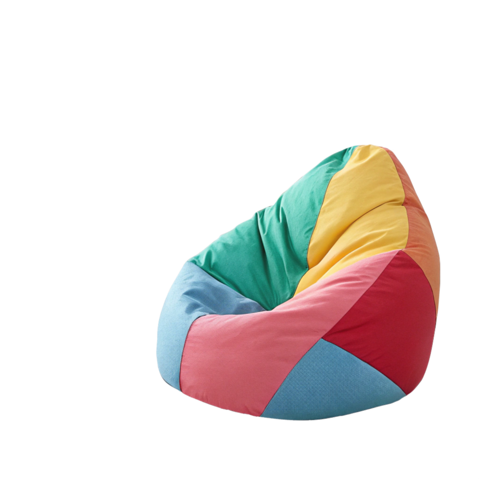 a bean bag chair with a colorful pattern png