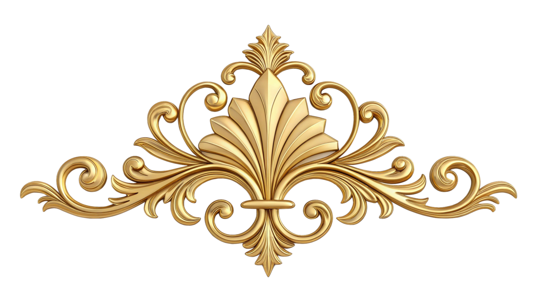 Modern golden ornament on transparent background png