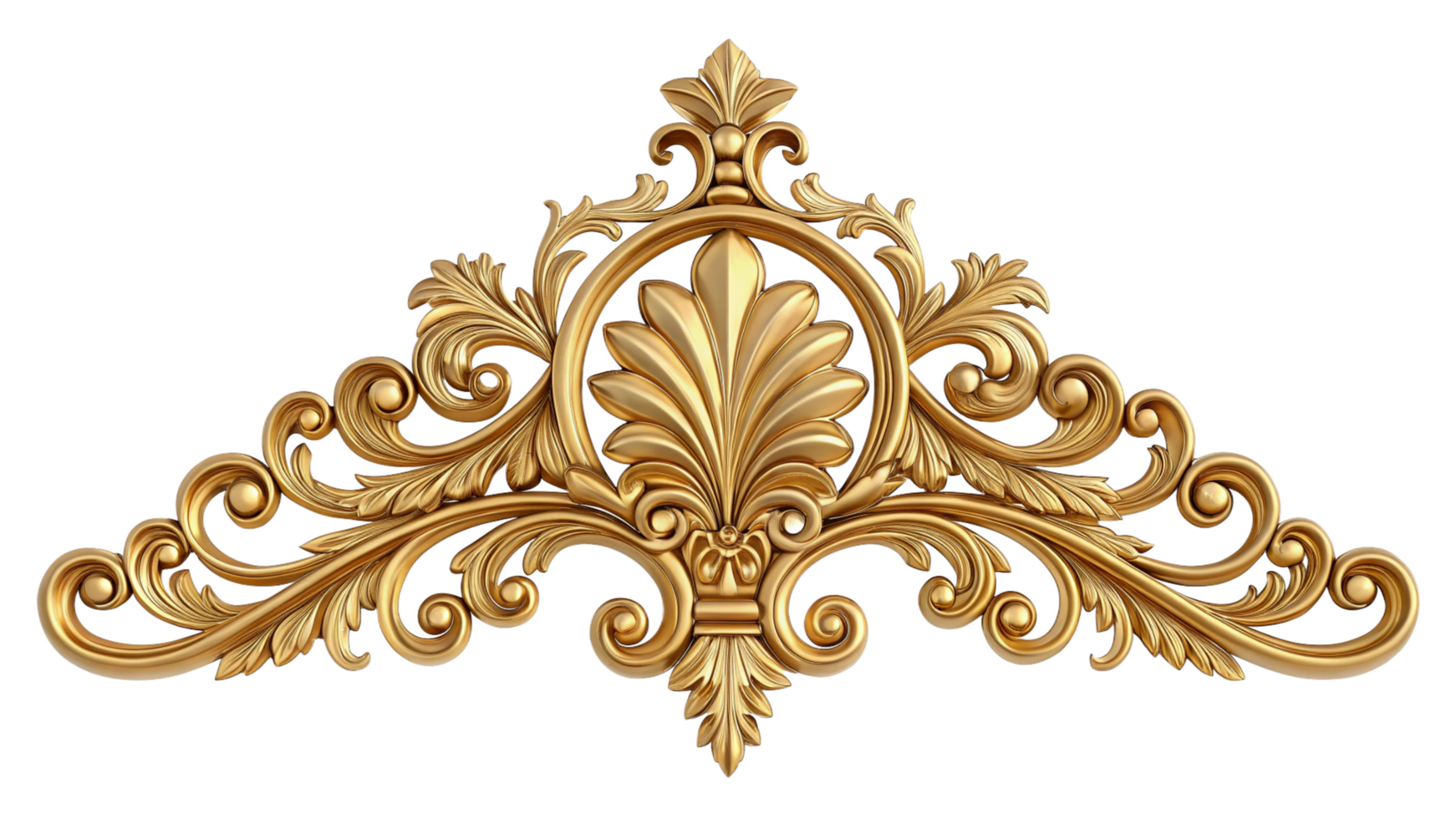 A modern golden ornament on transparent background png