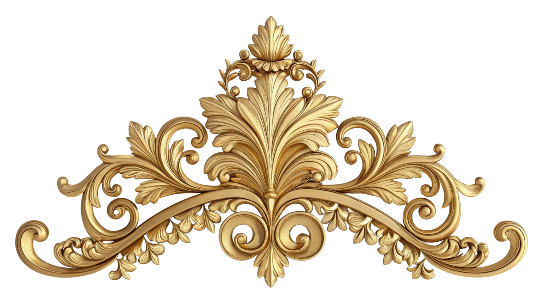 A golden ornate design on transparent background png