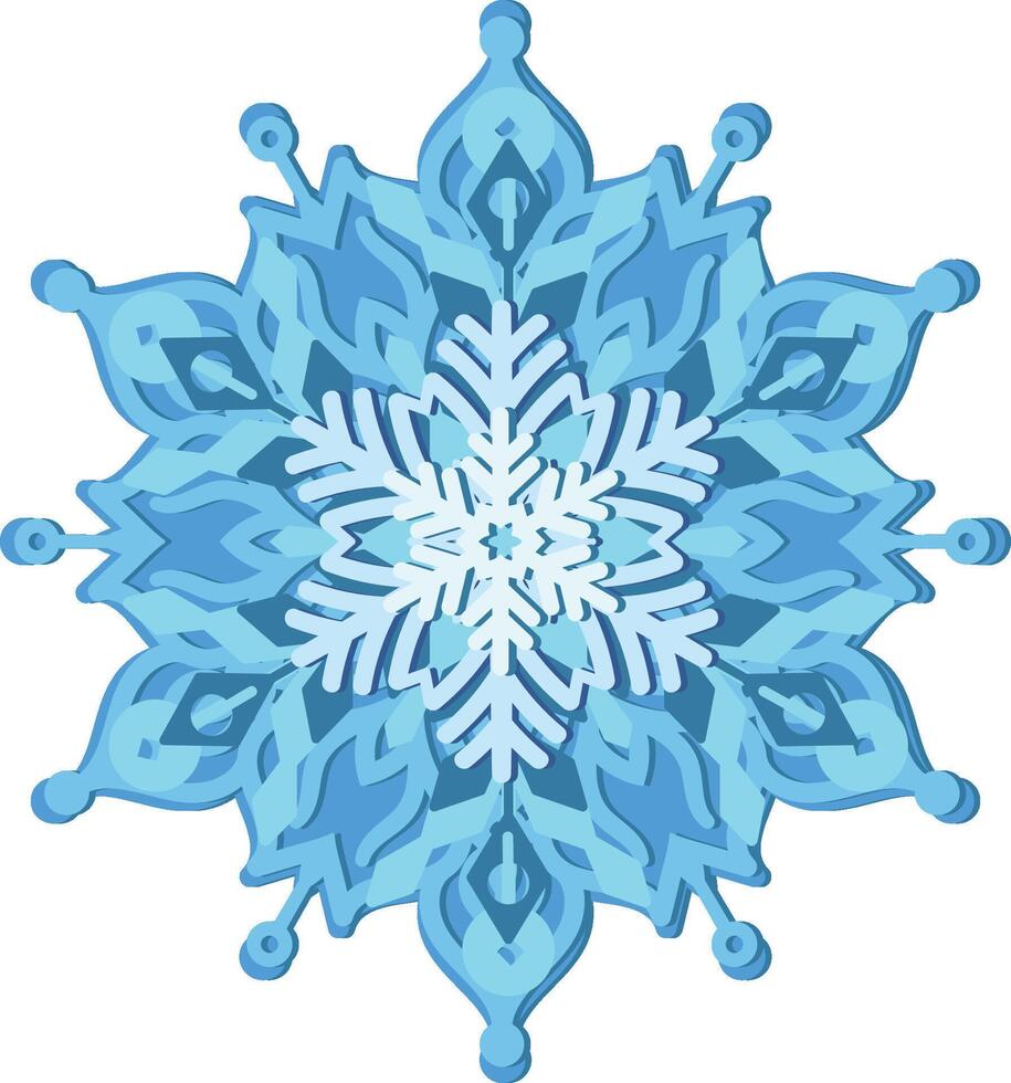 Multilayer Christmas Snowflake decoration vector