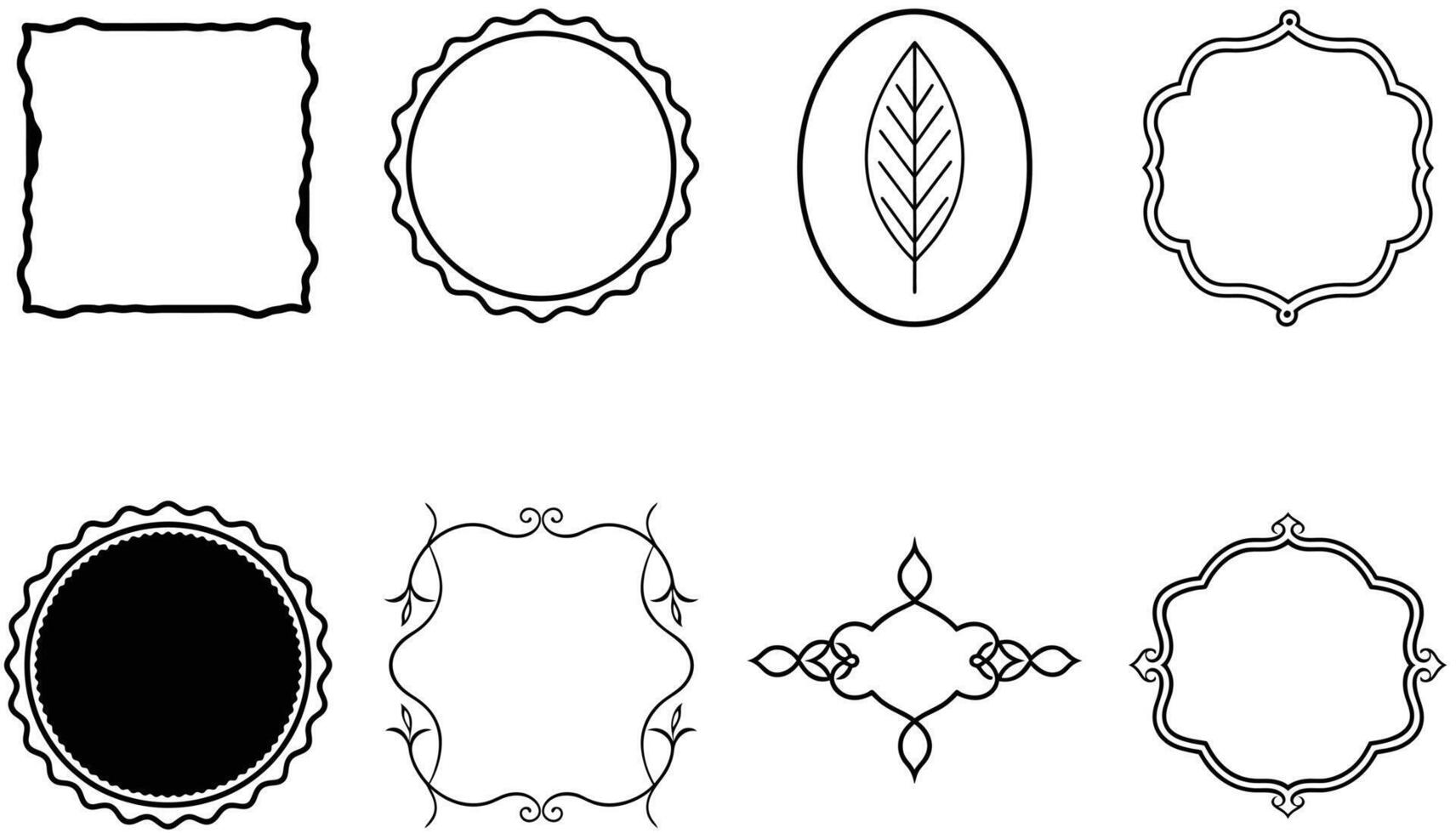 Vintage Frames Isolated on White Background Decorative Borders Collection vector