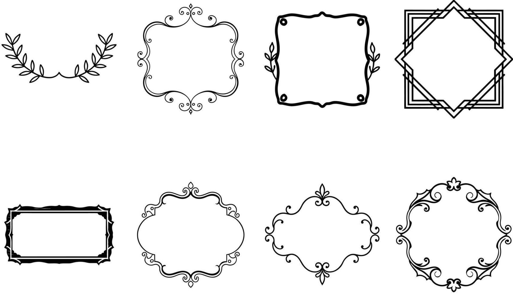 Retro Calligraphic Vintage Frames and Borders Isolated on White vector