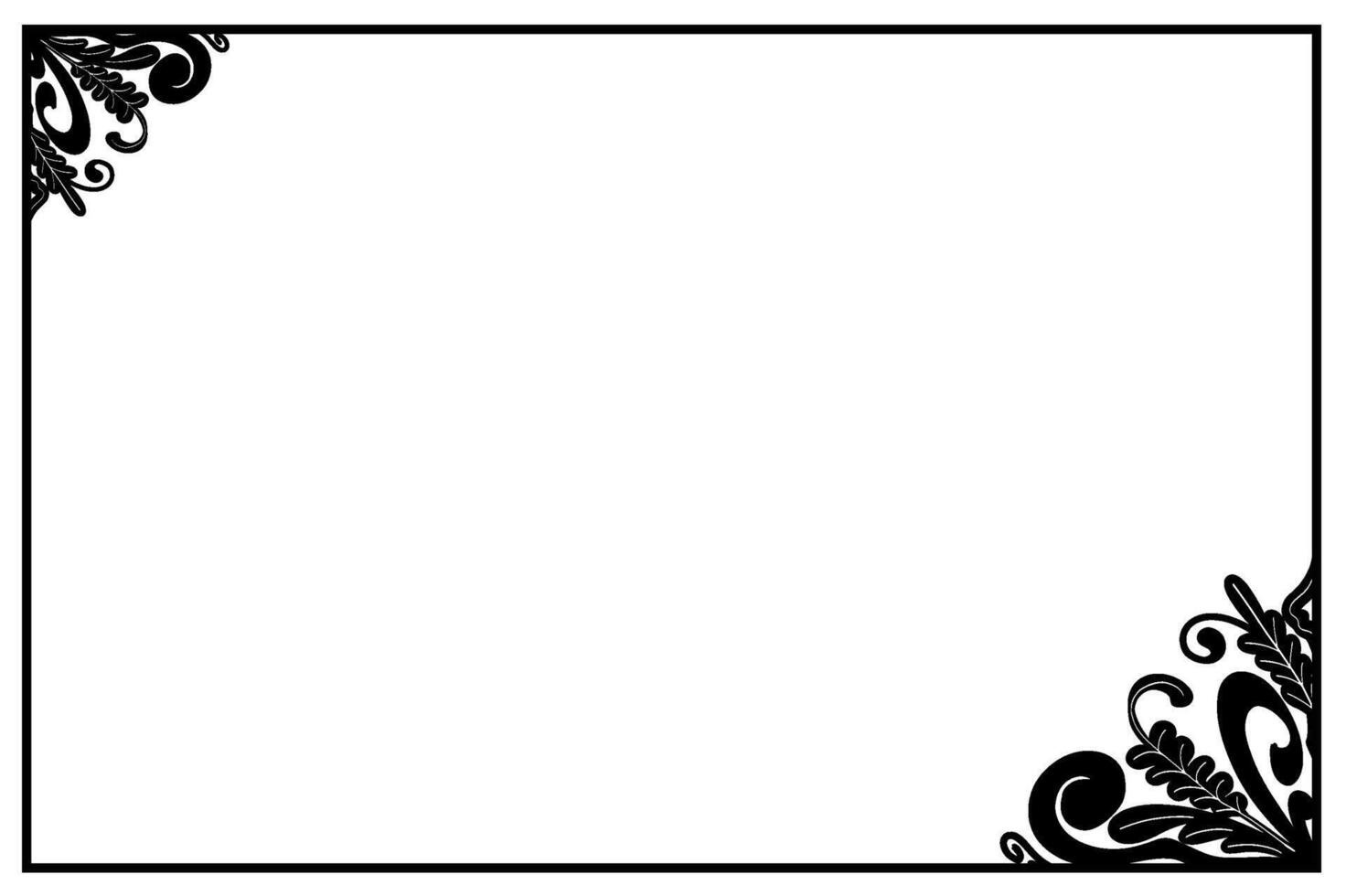 Simple Botanical Outline Frame vector