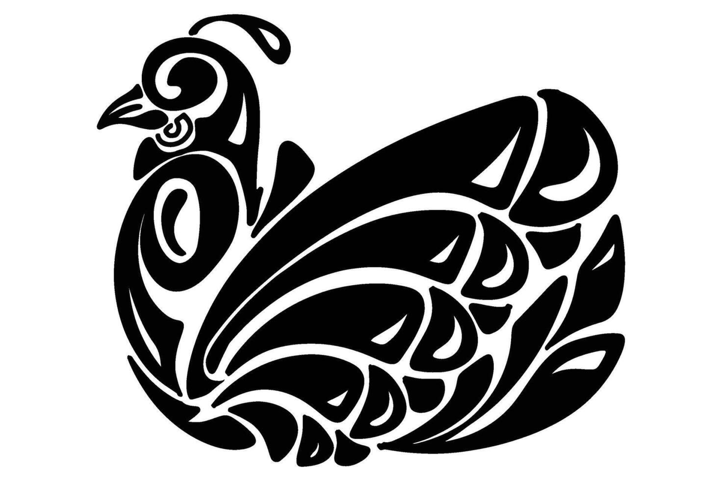 Black Bird Ornamental Design vector