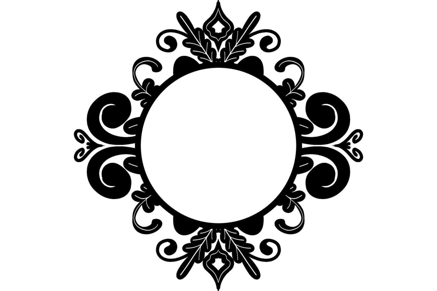 Tree Silhouette Frame Design vector