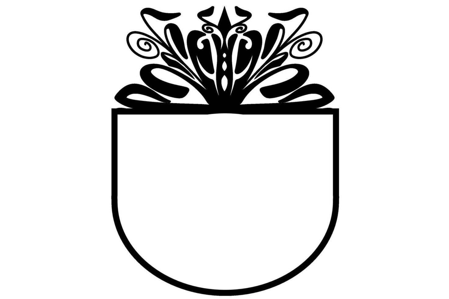 Botanical Silhouette Border Design vector