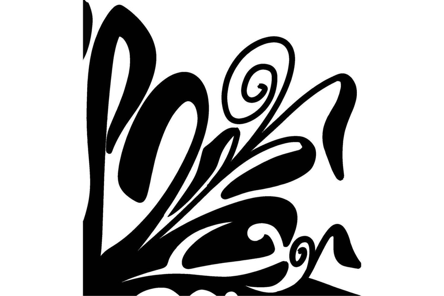 Botanical Silhouette Art Ornament Design vector