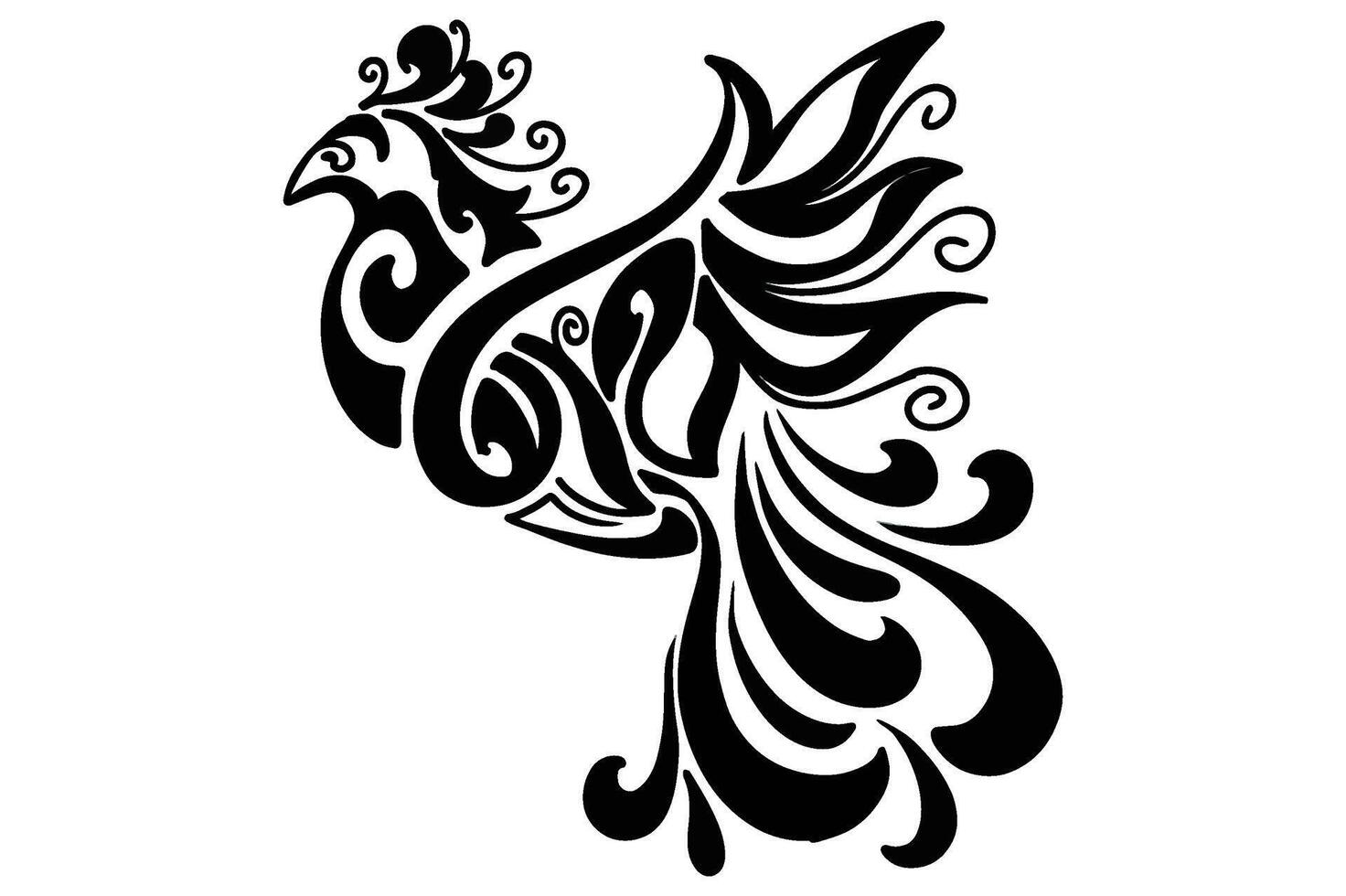 Artistic Black Bird Pattern vector