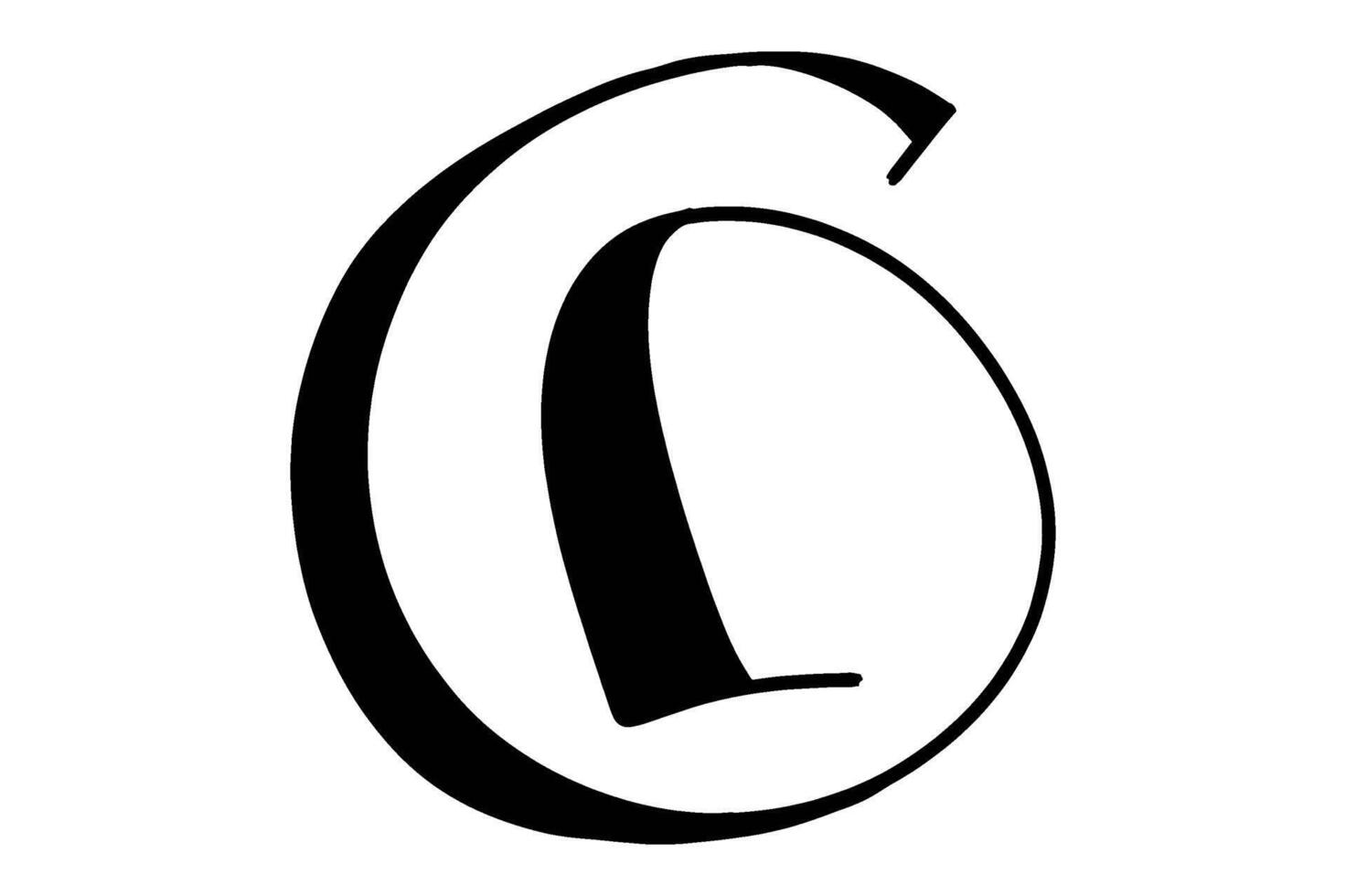 Elegant Black Swirl Line Art Logo Design vector