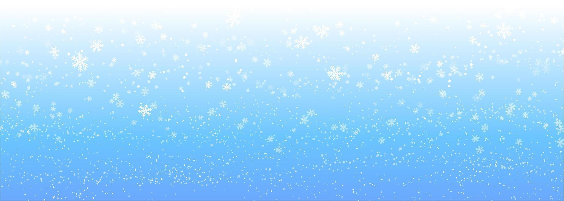 Winter Snowfall Background with Snowflakes on a Blue Gradient vector