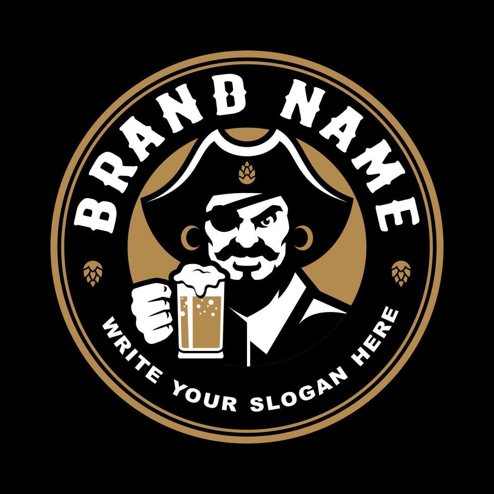 PIRATES BEER VINTAGE LOGO DESIGN vector