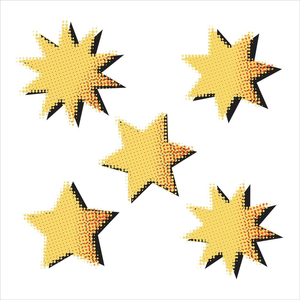 Star Retro Halftone Cartoon Illustration vector