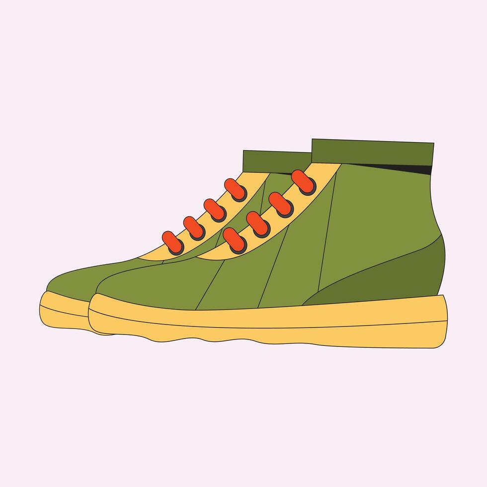 Mountain boots cartoon icon illustration vector