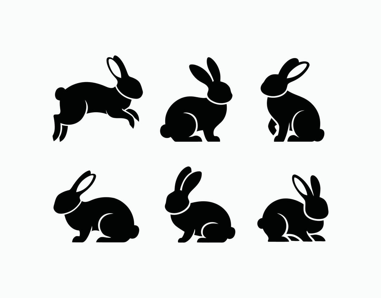 Simple Bunny Silhouette Template Design vector
