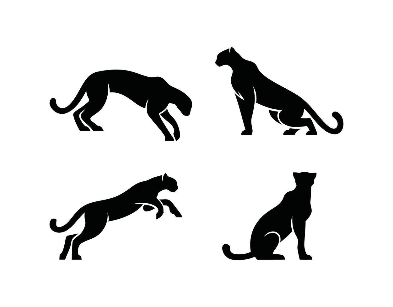 Cheetah Silhouette Artwork EPS Template vector