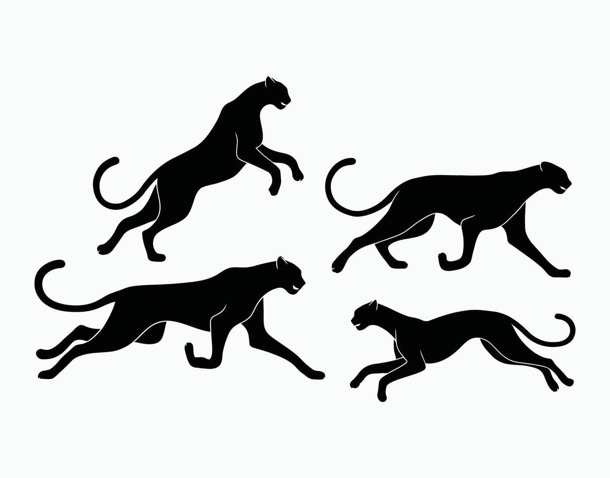 Wild Cheetah Silhouette Template vector